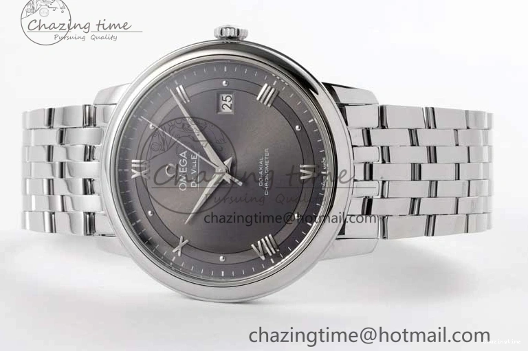 0123 De Ville SS DIWF 1:1 Best Edition Gray Dial SS Markers on SS Bracelet MIYOTA FlexibleFit 7851